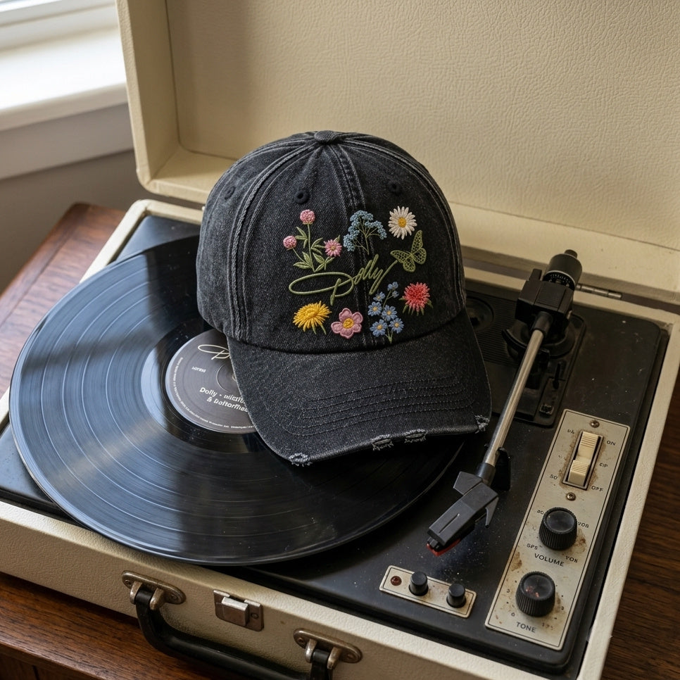 DPA Wildflower Butterfly Denim Cap