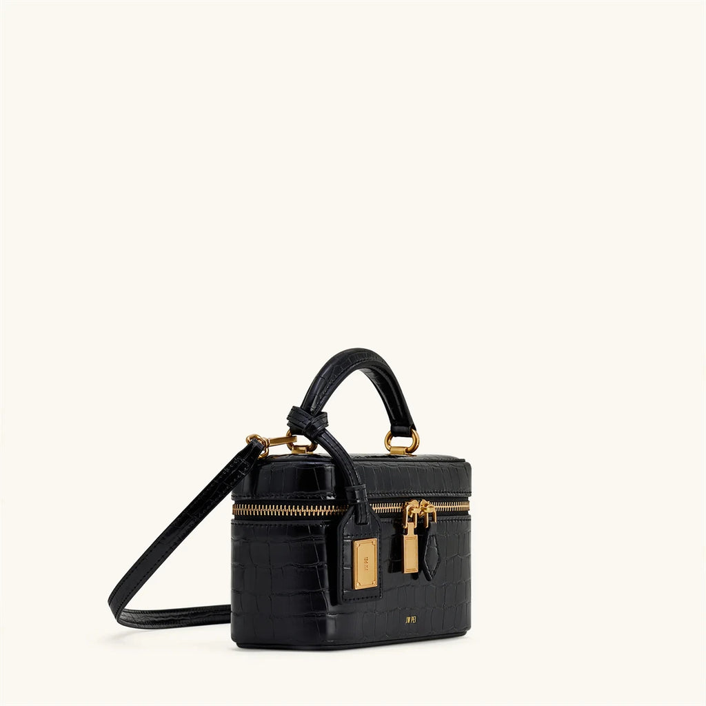 JW PEI French Vintage Shoulder Bag Croc Embossed Crossbody Handbag for Women Small Square Box Purse Exquisite Female Daily Wear