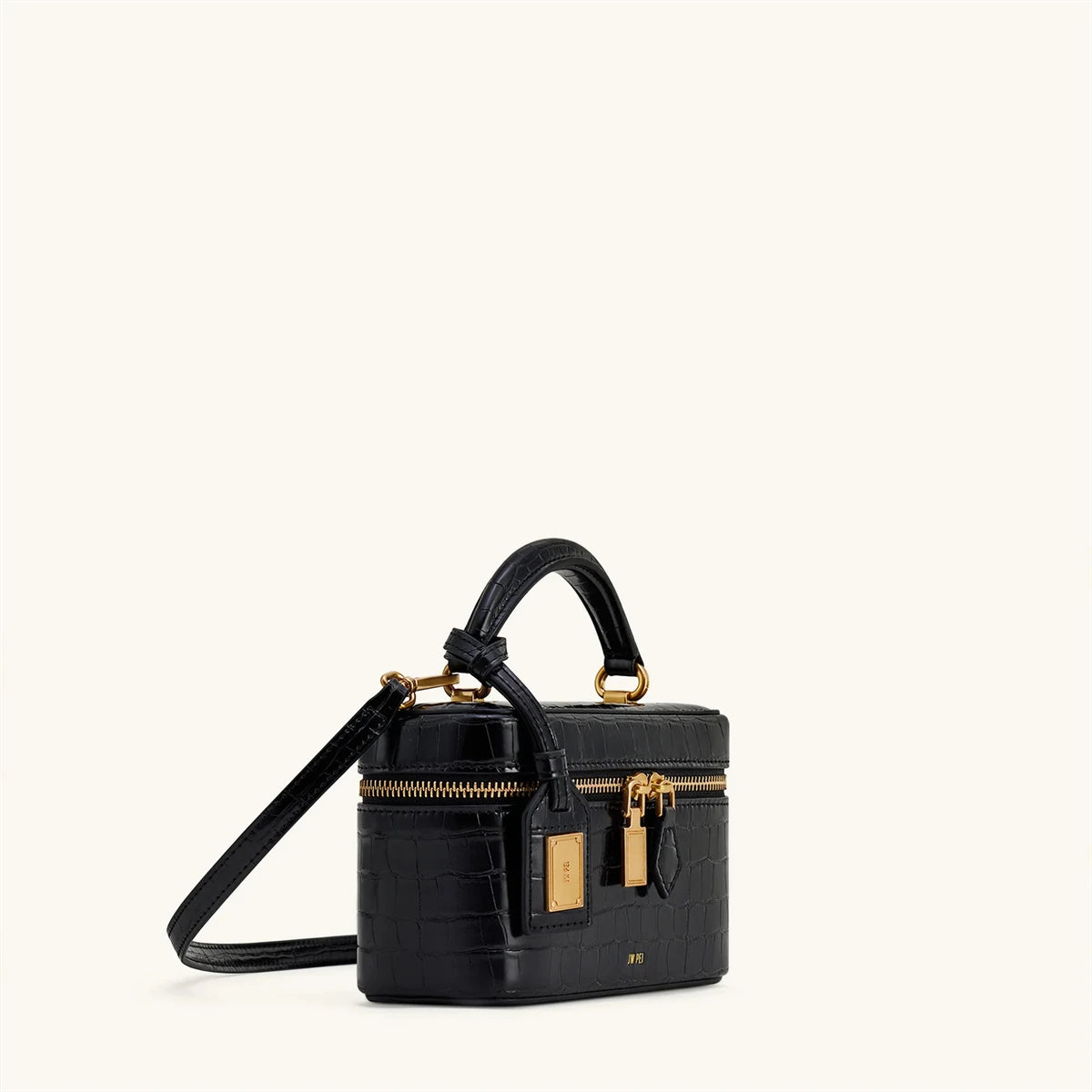 JW PEI French Vintage Shoulder Bag Croc Embossed Crossbody Handbag for Women Small Square Box Purse Exquisite Female Daily Wear