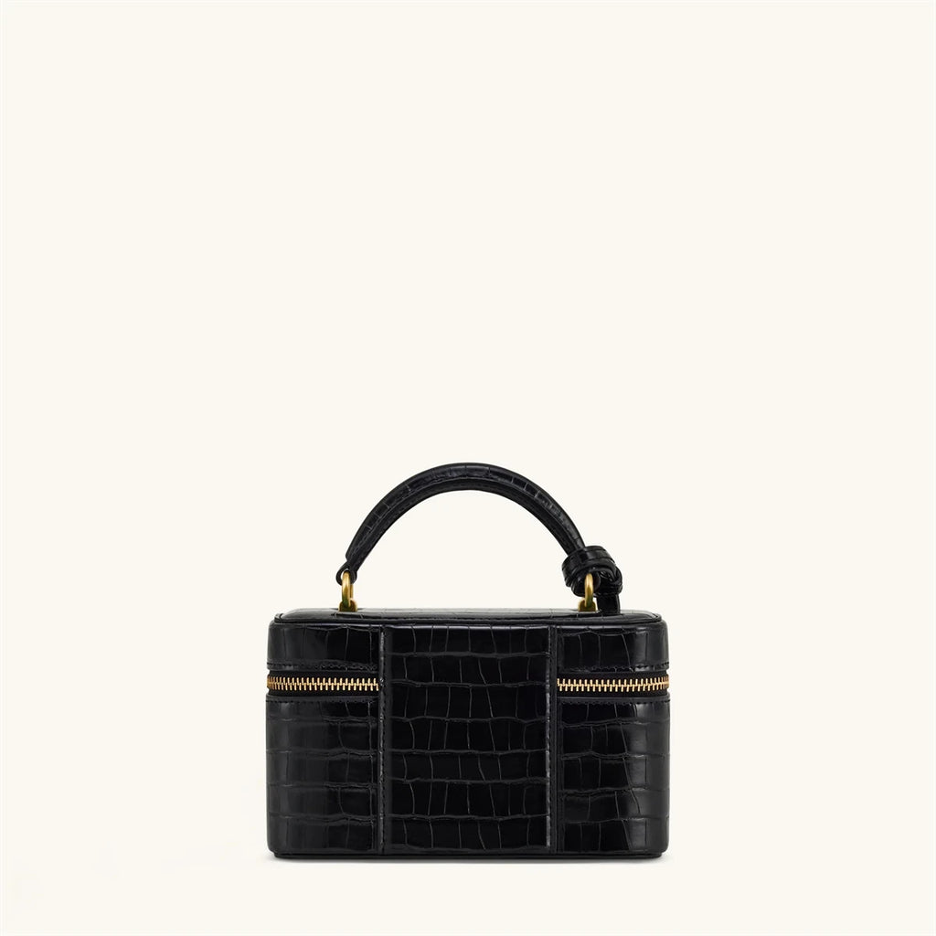 JW PEI French Vintage Shoulder Bag Croc Embossed Crossbody Handbag for Women Small Square Box Purse Exquisite Female Daily Wear