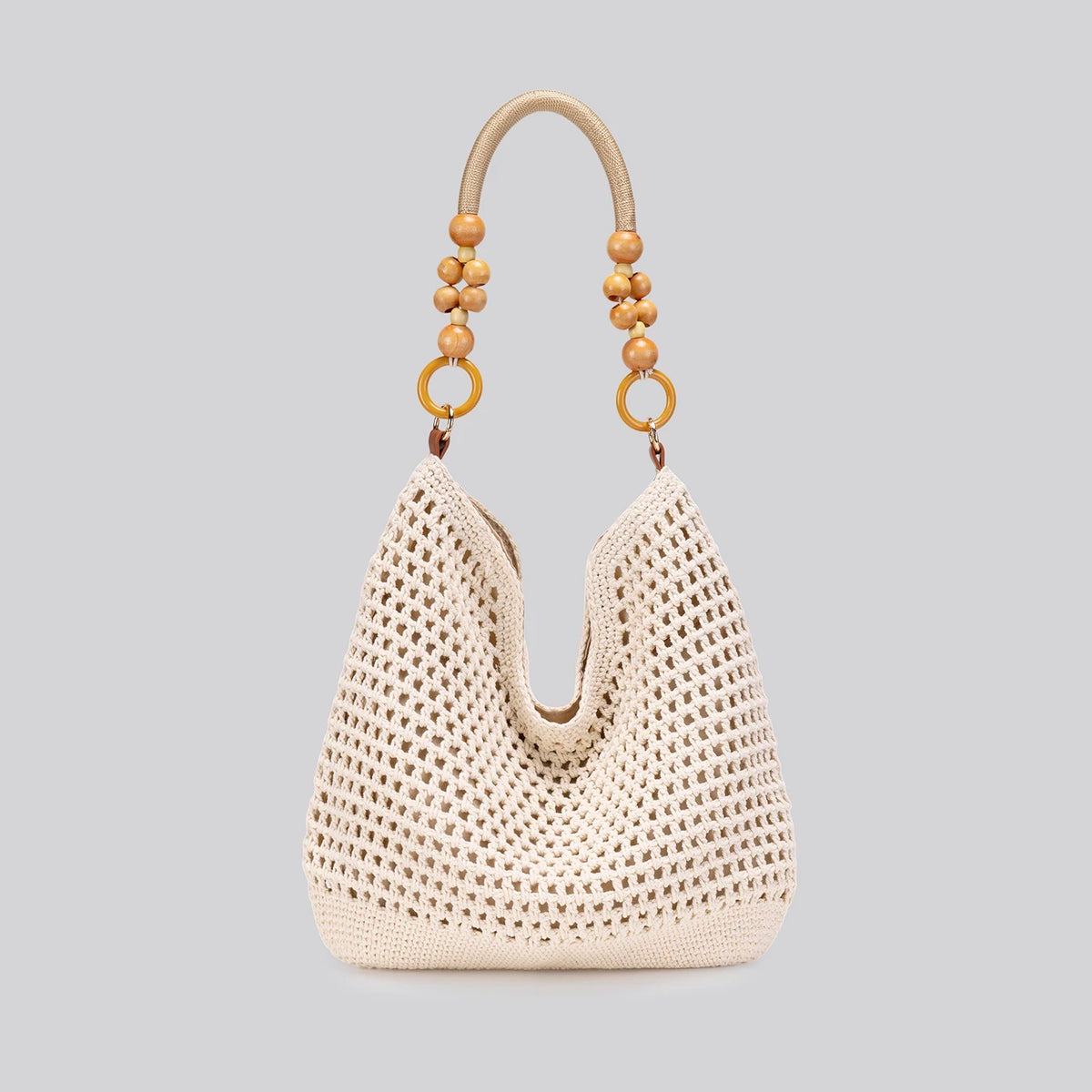 Sweet and fashionable straw-woven lock-clasp shoulder bag for women, new summer style, trendy and versatile chain-woven hollow-o